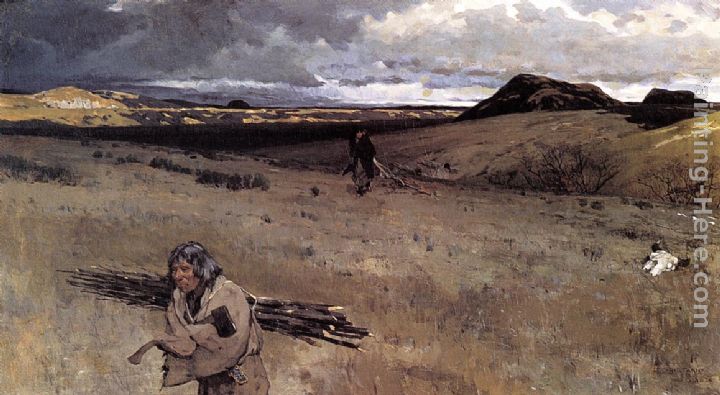 The Toilers of the Plains painting - Henry Farny The Toilers of the Plains art painting